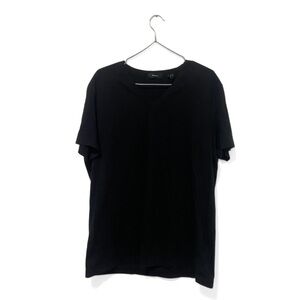 Theory Black V-Neck Classic Comfortable Gaskell Pima Cotton T-Shirt Size XL